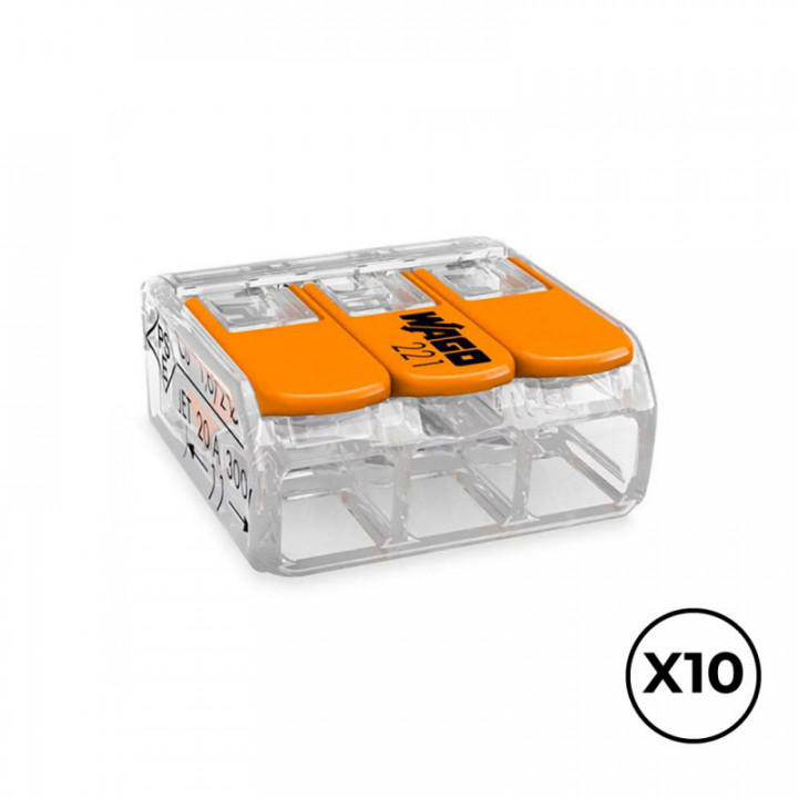 CONNECTEUR RAPIDE AVEC LEVIER 3 CONDUCTEURS,