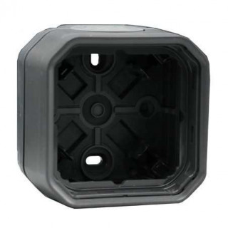 Boîtier saillie étanche Plexo 1 poste avec 2 embouts à membrane et 1 entrée - anthracite Boîtier saillie étanche Plexo 1 poste avec 2 embouts à membrane et 1 entrée - anthracite