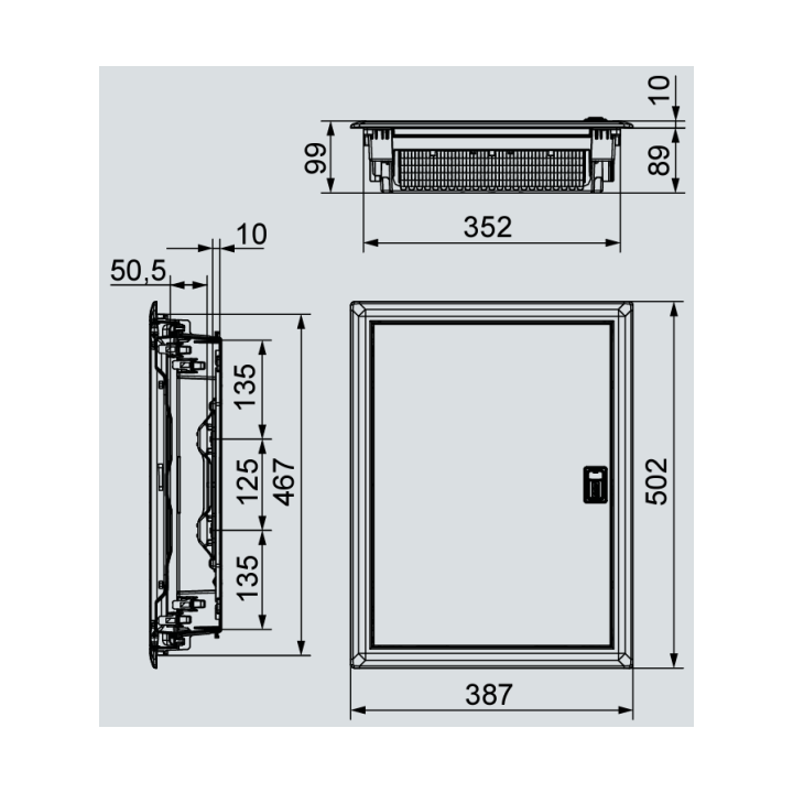 Coffret Encastré 2x14 Modules - Porte Opaque