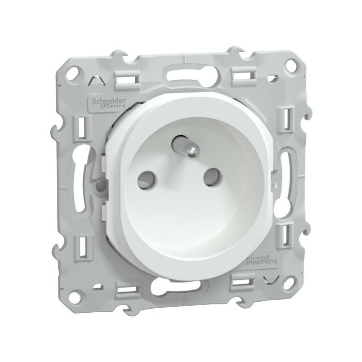 Prise 2P/T à puits Auto Blanc