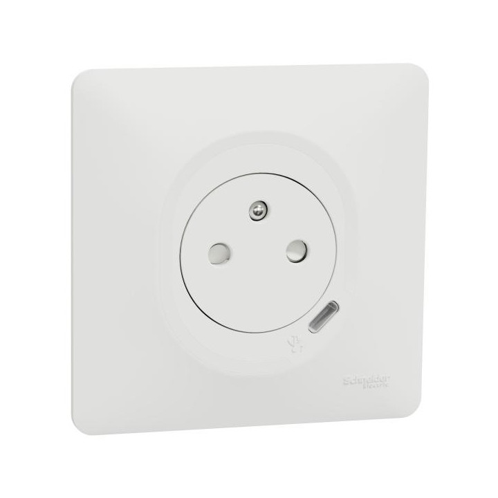 Combi 2P/T affl / USB-C Blanc