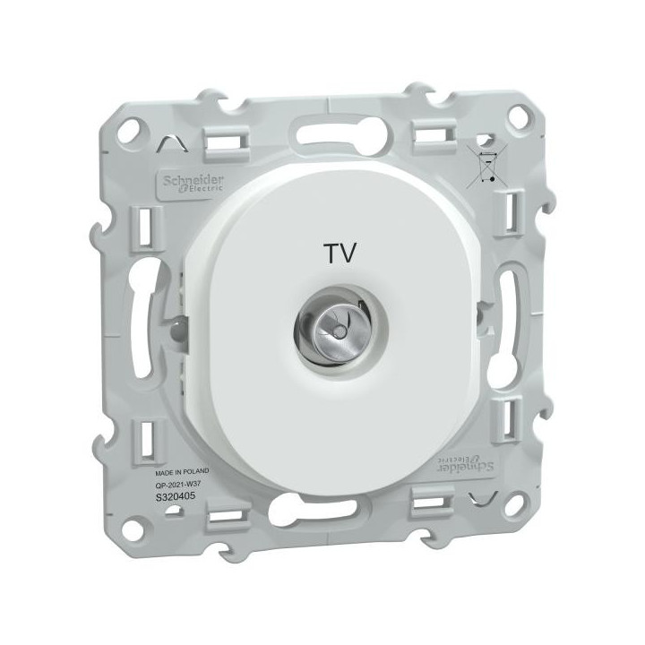 Prise TV simple blanc