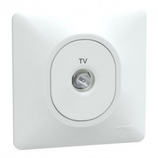 Prise TV Blanc griffes plaque
