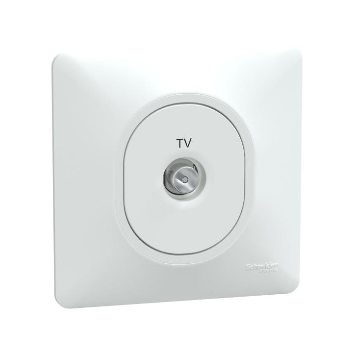 Prise TV Blanc griffes plaque