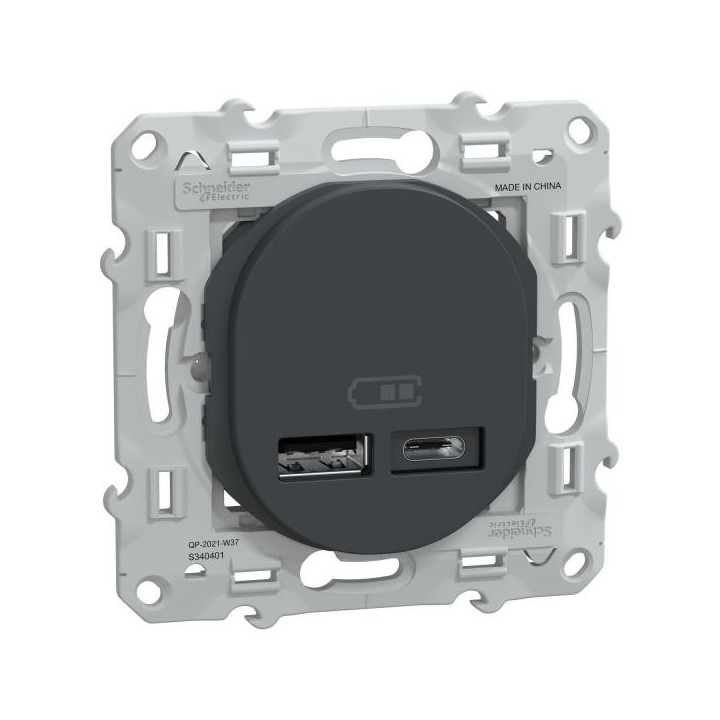 Chargeur USB A/C 12W Anth