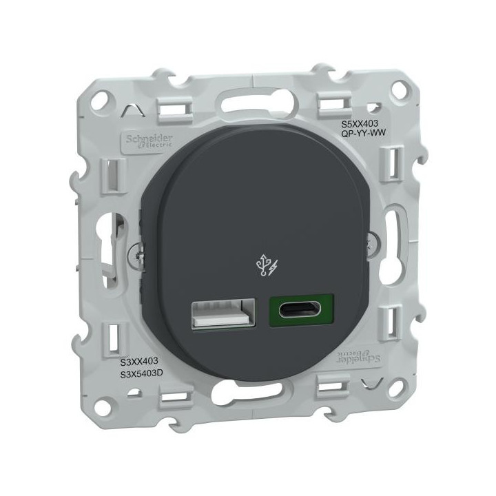 Chargeur USBA 7,5W/C 45W Anth