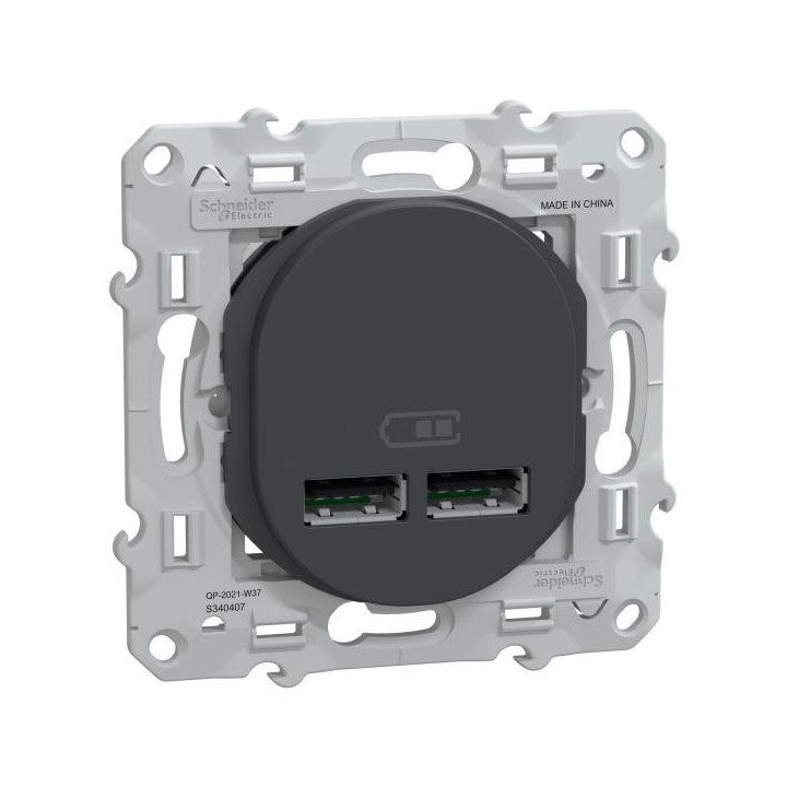 Chargeur USB A/A 10,5W Anth