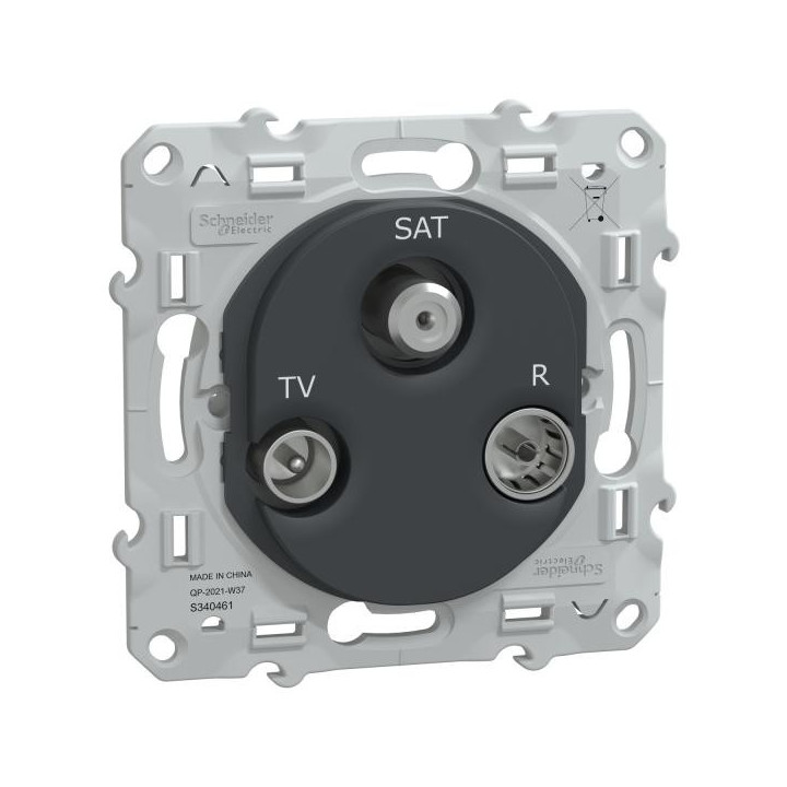 Prise TV-R-SAT Anthracite