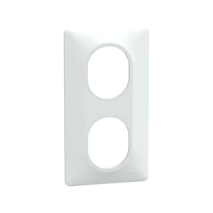 Plaque 2 post Vert 71mm Blanc