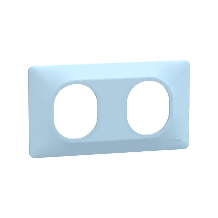 Plaque 2 post Hor 71 mm Bleu A