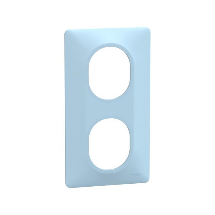 Plaque 2 post Vert 71mm Bleu A