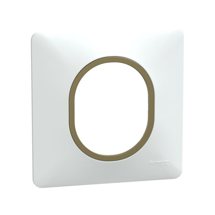 Plaque 1 poste Blanc Laiton