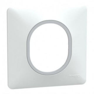 Plaque 1 poste Blanc Argent C