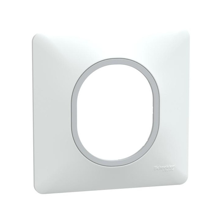 Plaque 1 poste Blanc Argent C