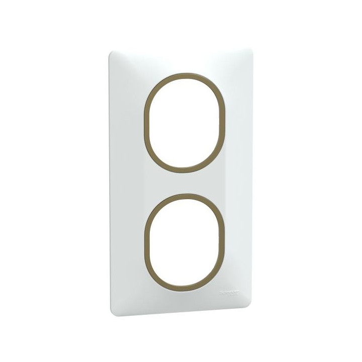 Plaque 2 post Vert 71mm Blc Lt