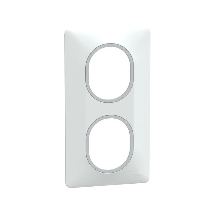 Plaque 2 post Vert 71mm Blc Ag