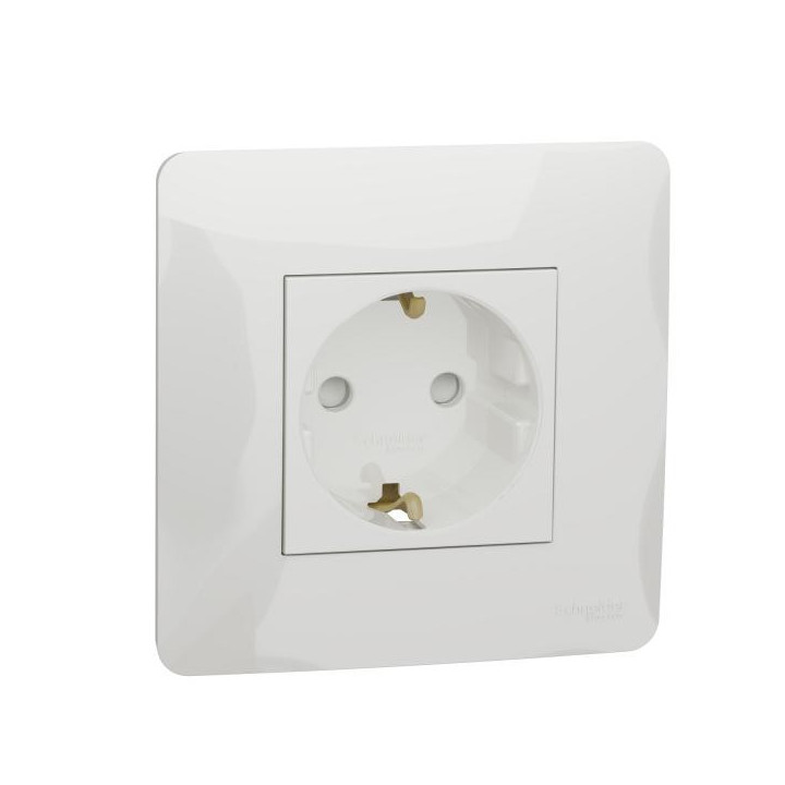 Prise 2P/T DE vis Blanc plaque