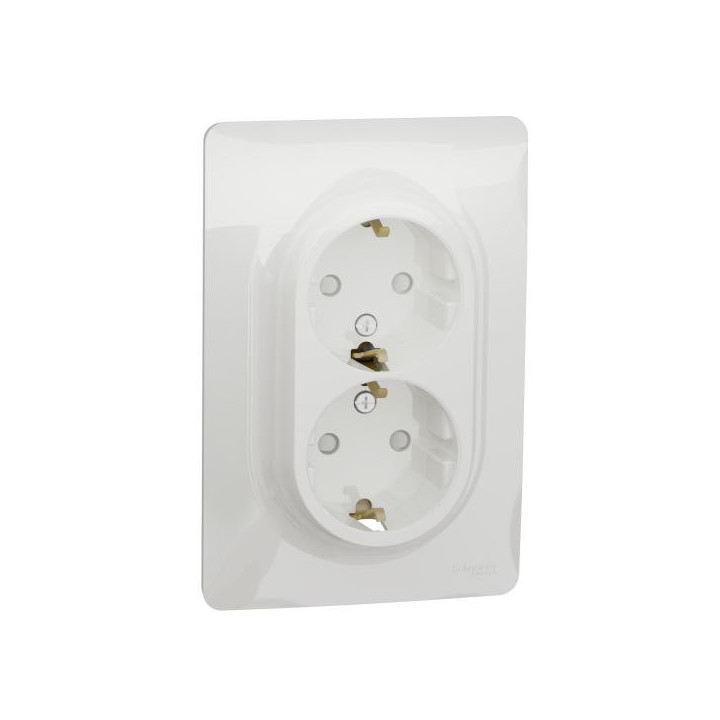 Prise 2x 2P/T DE vis Bla bo 1P