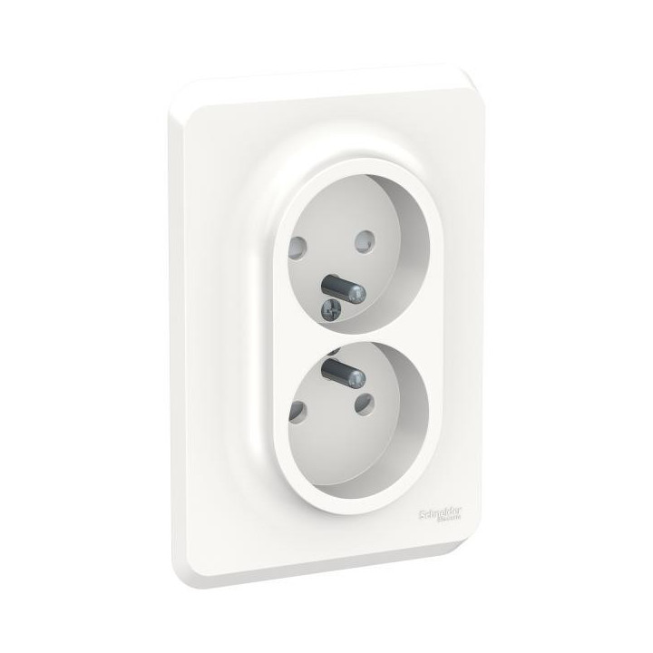 Prise 2x2P/T FR vis Blanc bo1P