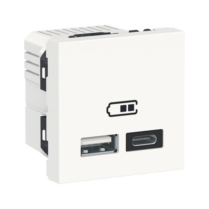 Chargeur USB double 2.4A blanc