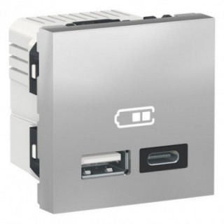 Chargeur USB double 2.4A alu
