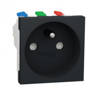 Prise 2P/T FR 90° rapide Anth