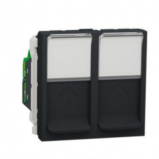 Prise RJ45 x2 cat6STP 2m Anth