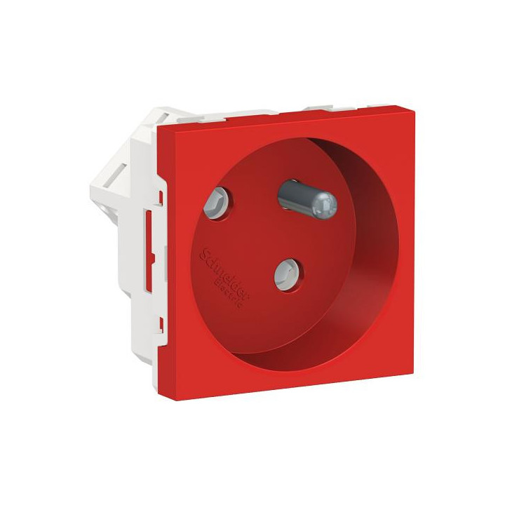 Prise 2P/T FR 45° rapide Rouge