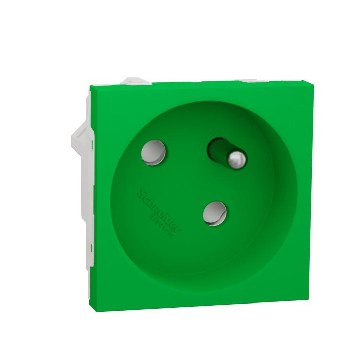 Prise 2P/T FR 45° rapide Vert