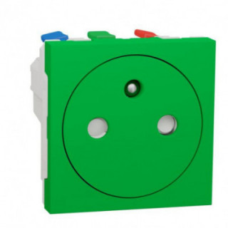 Prise 2P/T FR 90° aff rap Vert