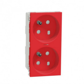 Prise 2x2P/T lum FR45° dét Rou