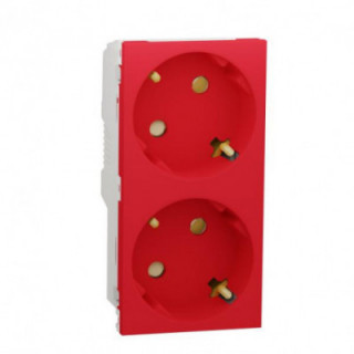 Prise 2x 2P/T DE vis Rouge