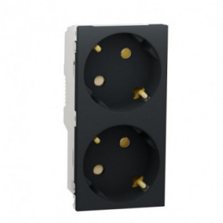 Prise 2x 2P/T DE vis Anthracit