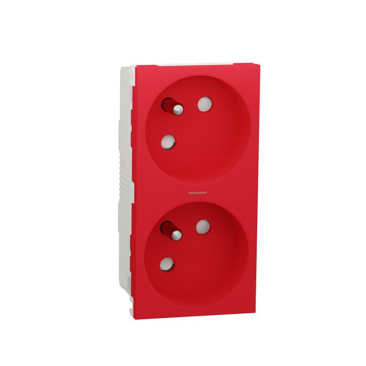 Prise 2x2P/T lum FR45° rap Rou