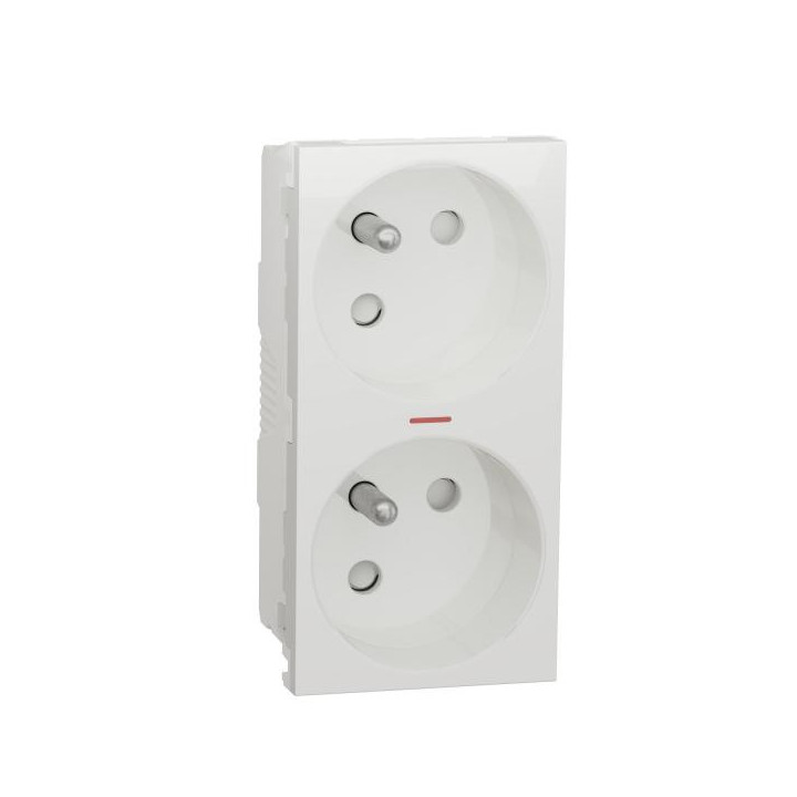 Prise 2x2P/T lum FR45° rap Bla