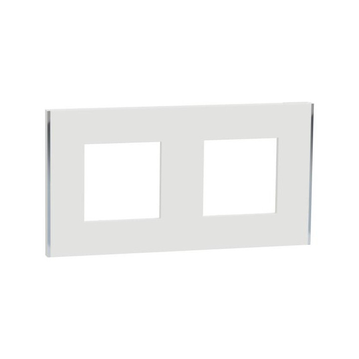 Unica D plaq blanc/argent 2P