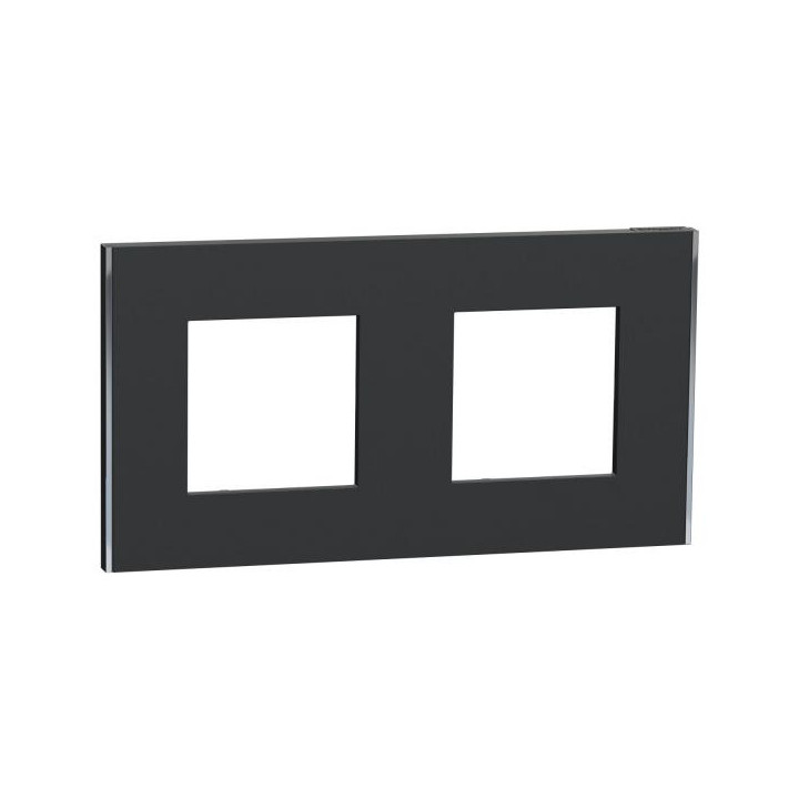 Unica D plaq anth/argent 2P