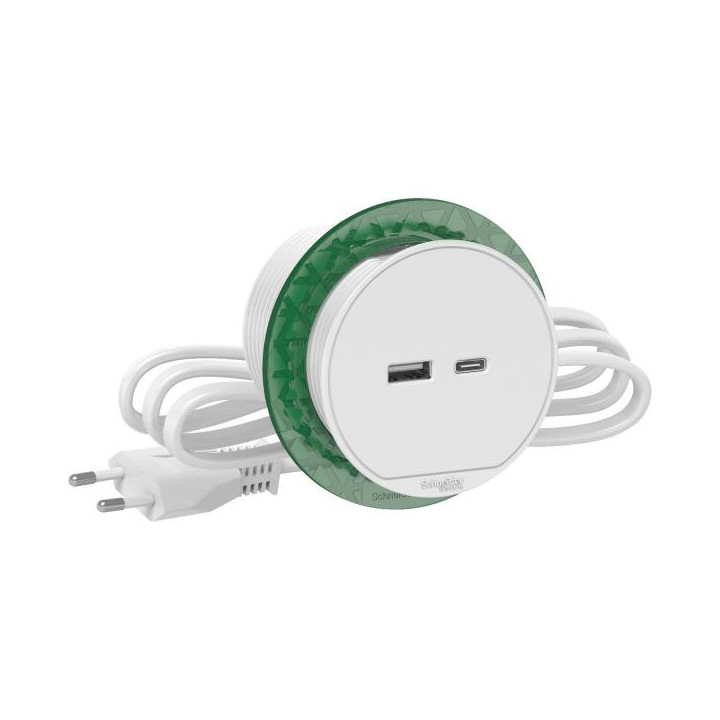 Bloc prise XS 2 USB A/C - Bl