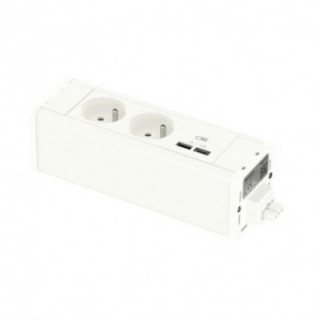 Module M 2PC/USB A/C - Blanc