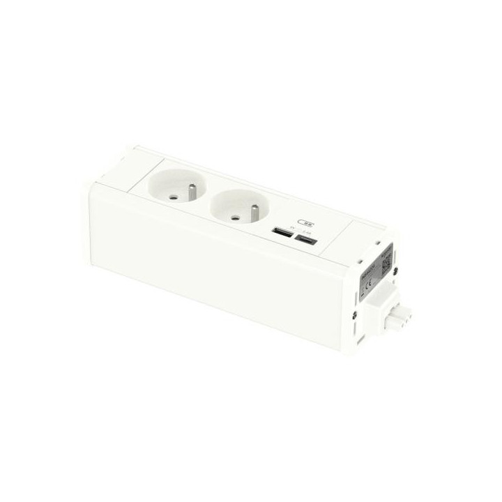 Module M 2PC/USB A/C - Blanc