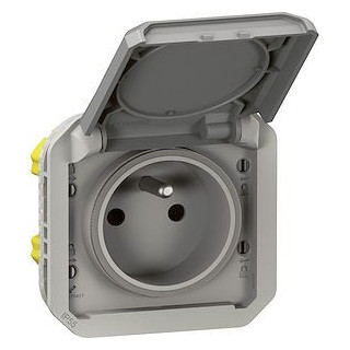 Prise de courant 2P+T Plexo composable gris