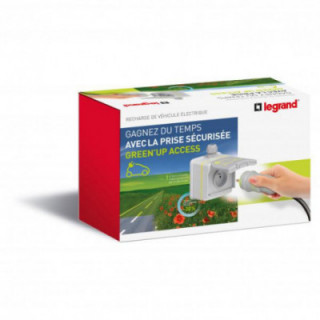 Prêt-à-poser Green'up Access pour véhicule électrique avec prise de courant saillie, patère et disjoncteur différentiel Prêt-à-poser Green'up Access pour véhicule électrique avec prise de courant saillie, patère et disjoncteur différentiel