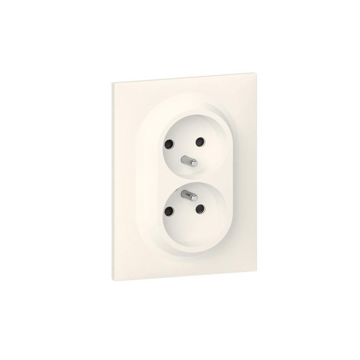 PRISE 2X2P/T 1POSTE  BLANC