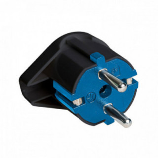 TYPE F FICHE SORTIE LATERALE 16A 250V T/TL 4.8mm NOIR. SOLER