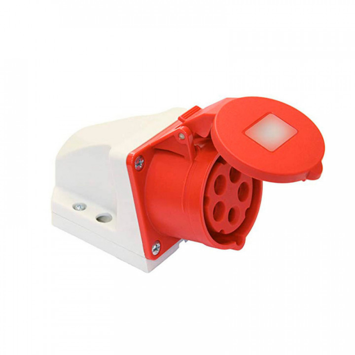 CETAC SOCLE DE SURFACE 3P-N-T ROUGE 32A 400V~ IP44