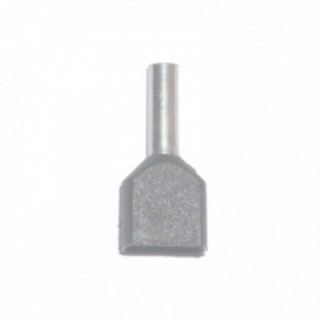 BOUT ISOLÉ 04,00 mm², DOUBLE, GRIS, 100 unités