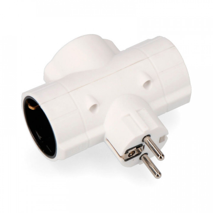 FICHE TRIPLE ÉCONOMIQUE T/TL TYPE F 4,8mm 16A 250V MAX 3680W