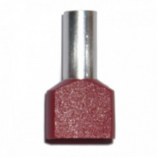 BOUT ISOLÉ 01,00 mm², DOUBLE, ROUGE, 100 unités