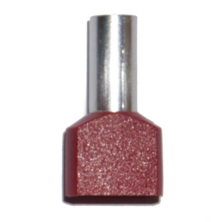 BOUT ISOLÉ 01,00 mm², DOUBLE, ROUGE, 100 unités