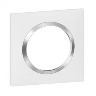 PLAQUE 1P BLANC CHROME
